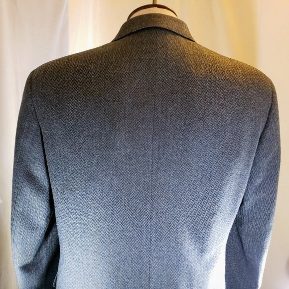 Canali S/C Gray -Herringbone 3Btn Wool/Cashmere Blend - Picture 12 of 13